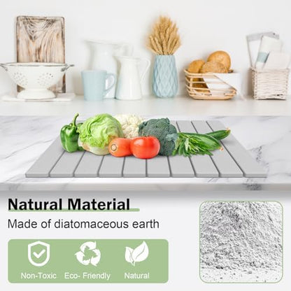 Stone Dish Drying Mat for Kitchen Counter, Versatile Stone Drying Mats for Cups - Image 3