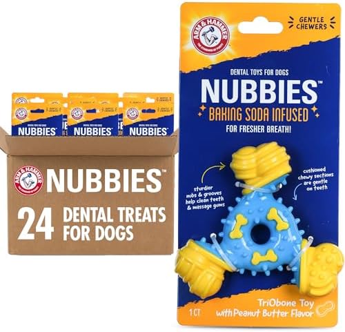 Arm & Hammer Nubbies TriBone Dental Dog Chew Toy, Peanut Butter by ArmHammer