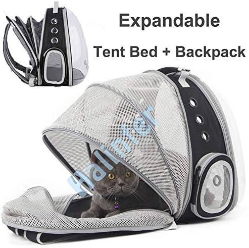 Back Expandable Cat Backpack Carrier, Fit up to 12 lbs, Space Capsule Bubble - Image 4