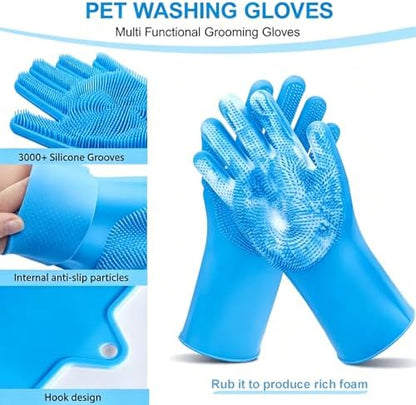 6PCS Blue Dog Bath Kit with Brush, Towel & Bag - Image 4