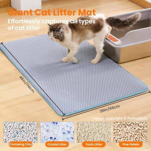 Extra Large Cat Litter Mat XXL, Double Layer Honeycomb - Image 2