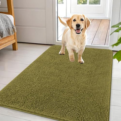 OLANLY Dog Door Mat for Muddy Paws 44x32, Super Absorbent Chenille Mud Mat by OLANLY