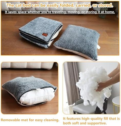 Cat Bed for Indoor Cats，Foldable cat cave，Anti-Slip & Water-Resistant - Image 5