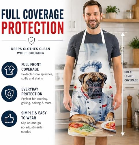 Caroline's Treasures Bullmastiff The Chef Apron Cooking Kitchen Server Baking - Image 3