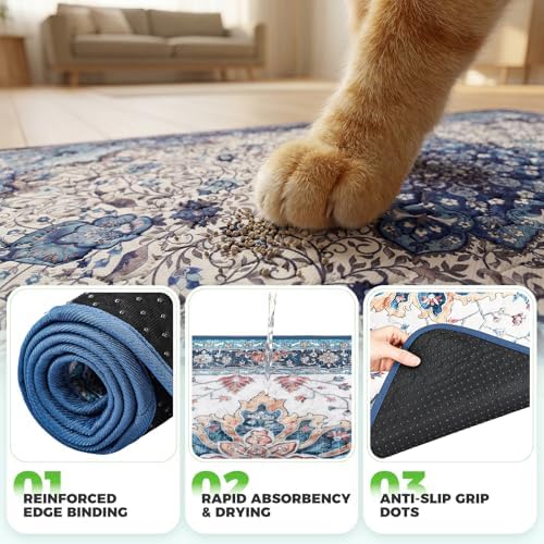 Hompet Cat Litter Mat 4 Pack, 18x28 Machine Washable Trapping Mats - Image 5