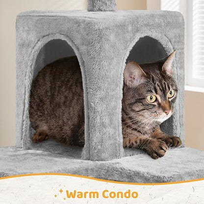 Yaheetech 54in Cat Tree, Light Gray - Image 6
