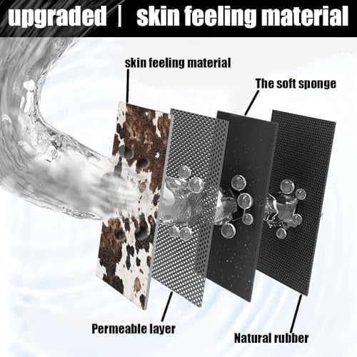 Bath Mat Rug, Animal Cow Skin Texture Non Slip Quick Dry Super Absorbent Thin - Image 2