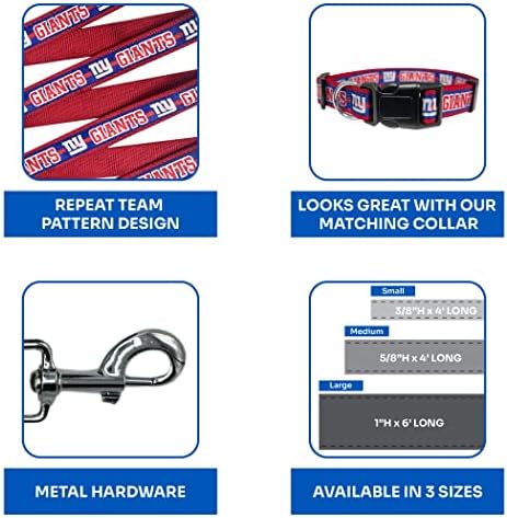 Pets First NFL Licensed New York Giants Pet Leash, Size Small – Durable Satin - Image 4