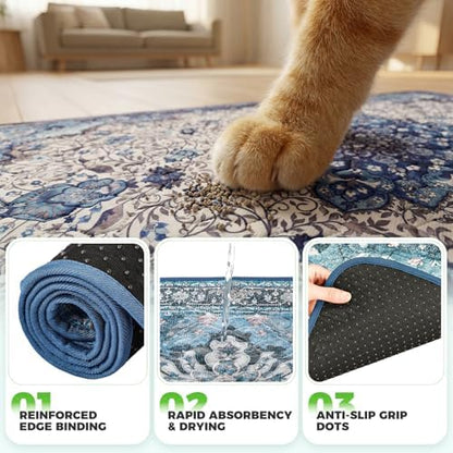 Hompet Cat Litter Mat 2 Pack, 36x48 Large Machine Washable Trapping Mats - Image 5