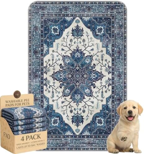 4PACK Washable Pee Pads for Dogs, Great Urine Absorbent Reusable Puppy Training by Peepads