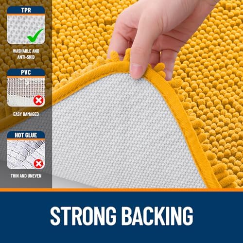 OLANLY Bathroom Runner Rugs 47x24, Extra Soft Absorbent Chenille Bath Rugs - Image 6