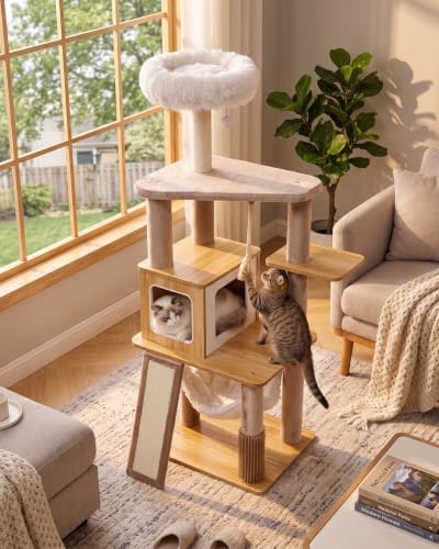 61" Modern Cat Tree, Tall Cat Tower - Image 2