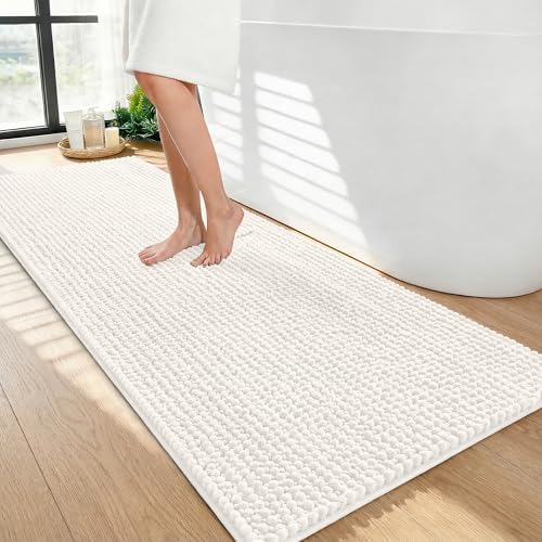 OLANLY Thick Chenille Bathroom Runner Rugs 47x24, Absorbent Bath Mat by OLANLY