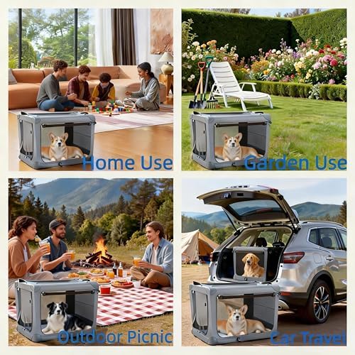 Simple Deluxe Collapsible 24 Inch Dog Crate - Image 7