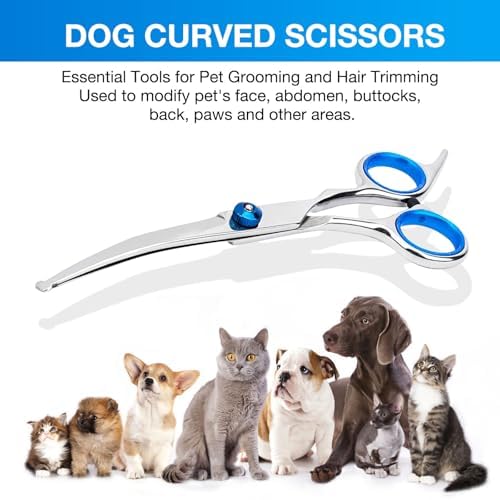 Dog Grooming Scissors Curved Shears Set Rounded Trimming Scissors - Image 5