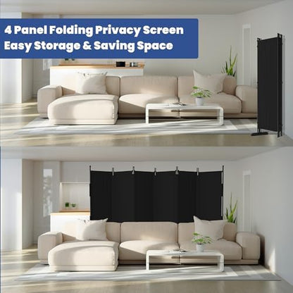Room Divider, 6 Panel Upgraded 132” Folding Screen Highly Secretive - Image 5