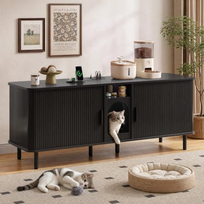 65" Double Cat Litter Box Enclosure by LEFURTURE