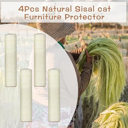 4 PCS M8 Cat Scratching Post Replacement, 12in Sisal Pole Cat Tree Replacement - Image 5
