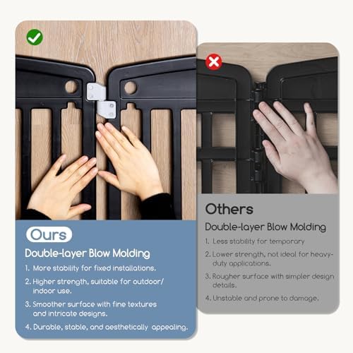 DUMOS Plastic Dog Playpen, 6 Panels 24 Inch Small Pet Fence Play Pen - Image 6
