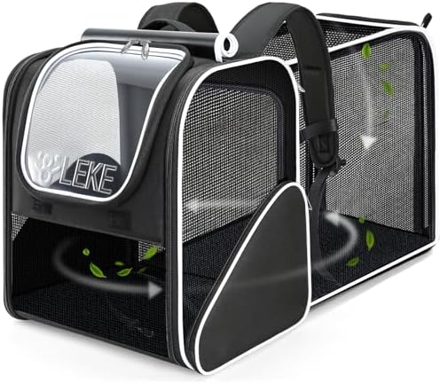 Lekereise Expandable Cat Backpack Carrier by Lekereise