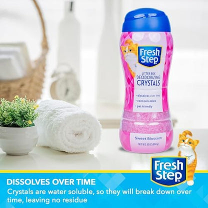 Fresh Step Cat Litter Crystals Deodorizer, Sweet Blossom Scent, 30 Ounce - Image 4