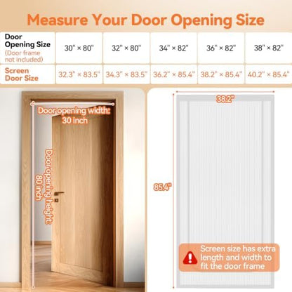 BFNN Cat Screen Door, Scratch Resistant Mesh Gate, Fit 36'' x 82'' Door - Image 2