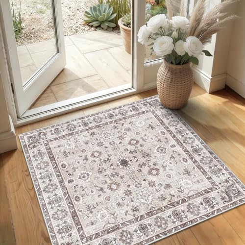 Washable 2x2 Square Bathroom Rug by NYZEL