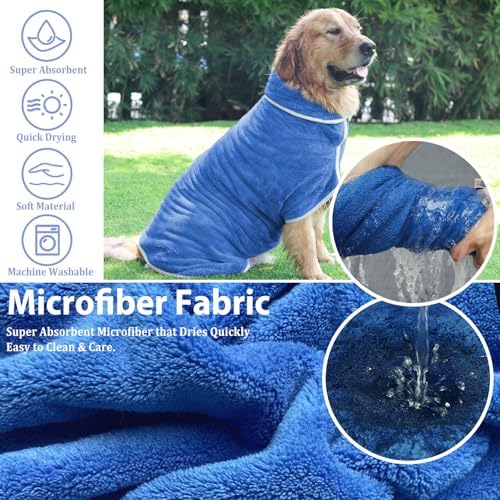 Dog Bathrobe Towel Dog Drying Coat - Image 4