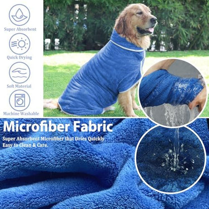 Dog Bathrobe Towel Dog Drying Coat - Image 4
