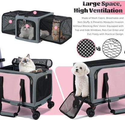 3-Sided Expandable Rolling Pet Carrier - Image 4