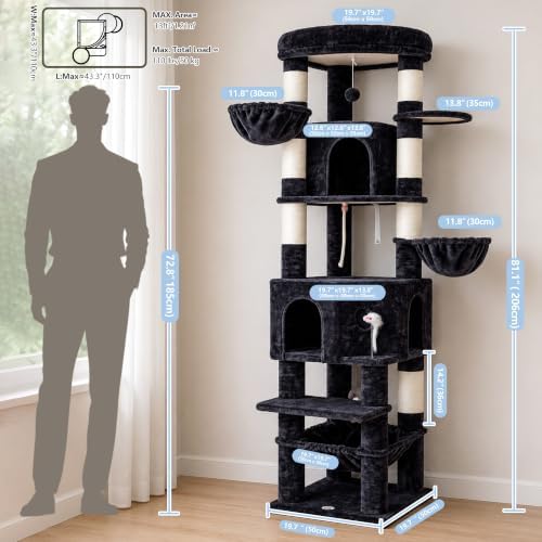 Cat Tree, 81.1" Skyward Corner Cat Tower - Image 5