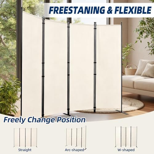 4 Panel Wide Room Divider Wall Screen - Image 6