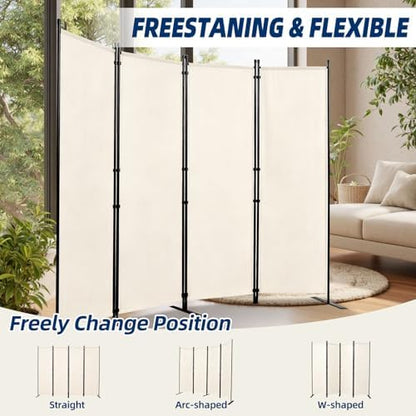 4 Panel Wide Room Divider Wall Screen - Image 6