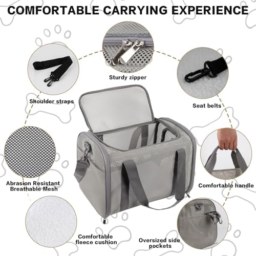 Cat Carrier, Soft-Sided Pet Carrier Bag, Breathable Mesh - Image 3