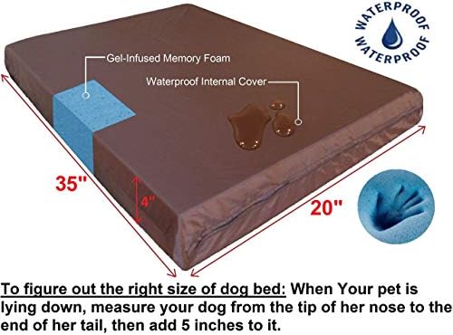 Dogbed4less Orthopedic Small Medium Cool Memory Foam Pet Dog Bed, Waterproof - Image 2
