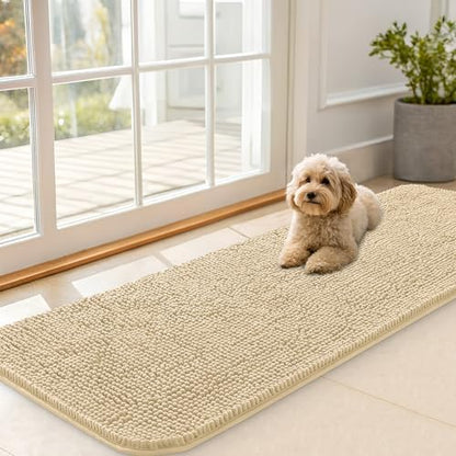OLANLY Dog Door Mat for Muddy Paws 59x20, Super Absorbent Chenille Mud Mat by OLANLY