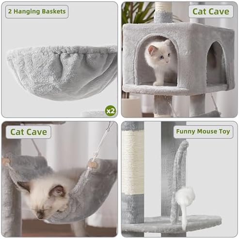 Gitelsnour Tall Cat Tree Tower for for Multiple Cats, Large Condo - Image 5