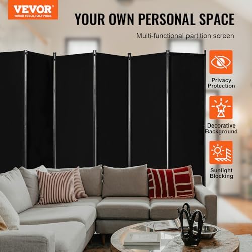 VEVOR Room Divider, 6 Panel Room Divider, Folding Privacy Screen and Portable - Image 2