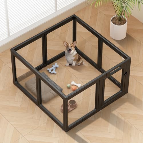 Clear Acrylic Dog Playpen Indoor Pet Pen, 8 Panels by ClimbHope