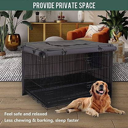 Rachmi 48" 600D Canvas Privacy Dog Crate Cover, Water Resistant Windproof - Image 2