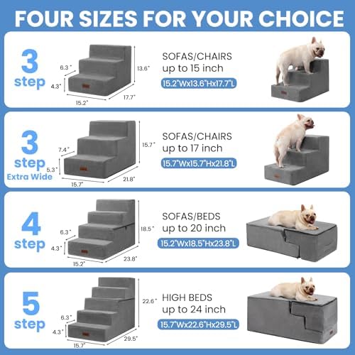 Aodisman Dog Stairs for Small Dogs, Wider 3-Step Pet Steps for Couch & Bed - Image 7