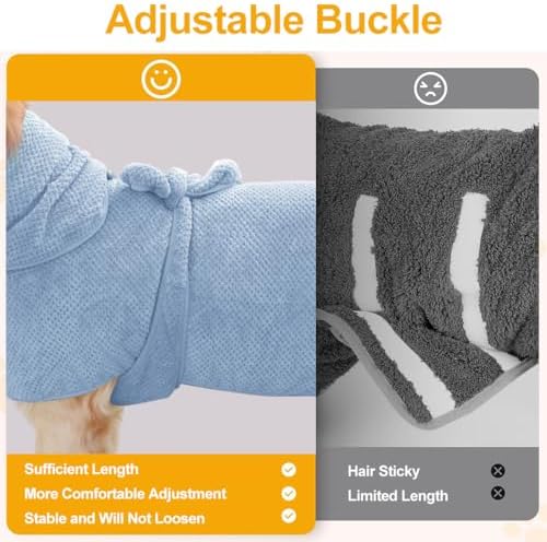 Medium to Large Size Dog Bathrobe, Microfiber Quick Drying Super Absorbent - Image 6