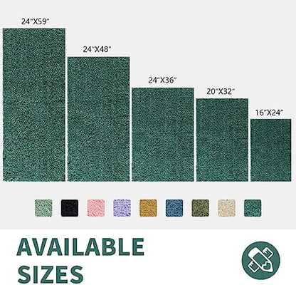 CozeCube 32"x20" Hunter Green Non Slip Microfiber Bathroom Rug Washable - Image 3