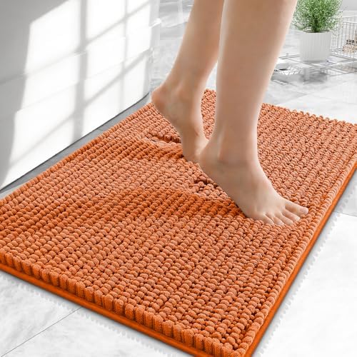 OLANLY Thick Chenille Small Bathroom Rugs 24x16, Absorbent Bath Mat by OLANLY
