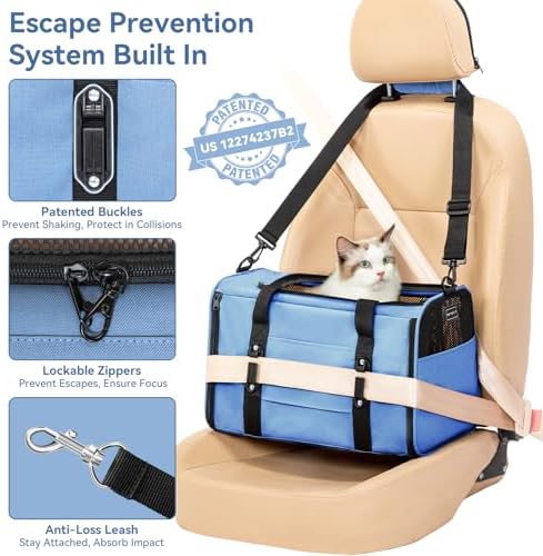 PETSFIT Cat Carrier Soft with Patented Safety Buckles, Safe - Image 3
