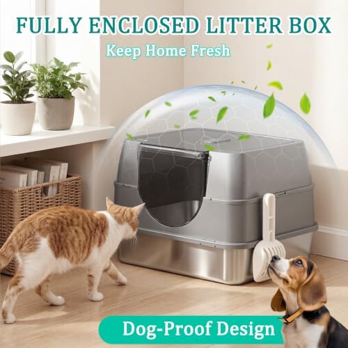 Stainless Steel Enclosed Litter Box - Image 6