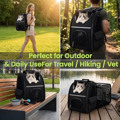 Expandable Cat Backpack Carrier Airline Approved Pet Travel Backpack - Image 7