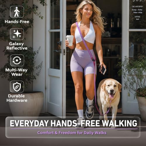 Hands Free Dog Leash, Galaxy Reflective, Crossbody Dog Leash - Image 2