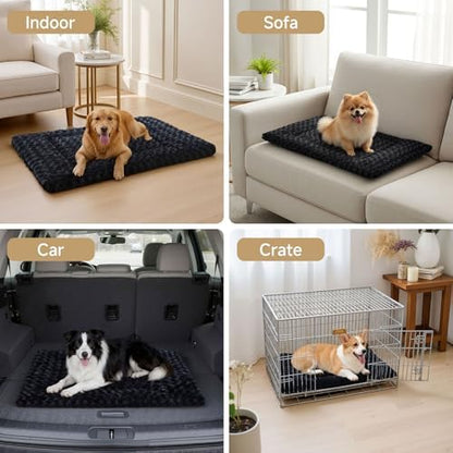 Exsnugy Washable Dog Bed Mat Medium Size Fluffy Pet Crate Pad 30x19 - Image 2