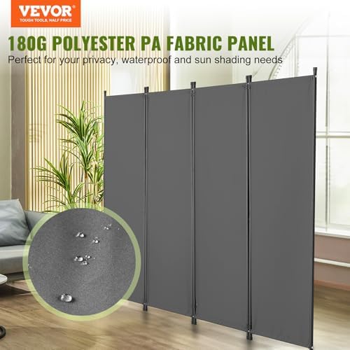 VEVOR Room Divider, 4 Panel Room Dividers and Folding Privacy Screens, Fabric - Image 2